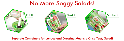 Salad Blaster Bowl 26oz Salad to Go, 2oz Dressing Container
