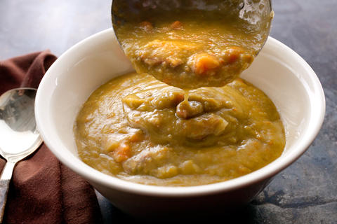 Crockpot Split Pea Soup with Ham Hock - Hardly A Goddess