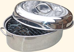 Oval Stainless Steel Roaster