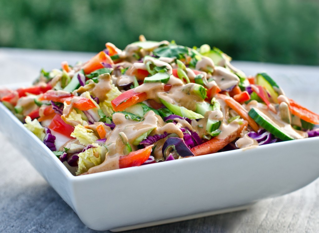 Thai Crunch Salad With Peanut Dressing