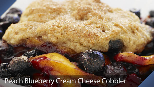 Peach Blueberry Cream Cheese Cobbler