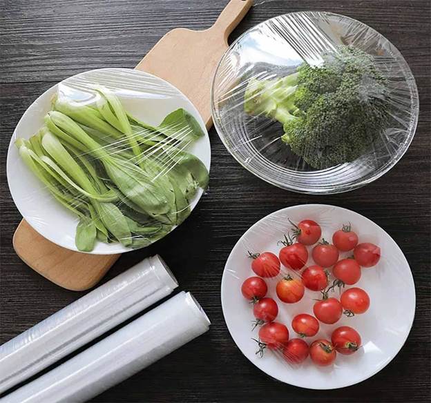 Kitchen Plastic Wrap, Fresh Keeping Bag Cling Wrap Plastic Food Wrap with Slide Cutter Plastic Wrap