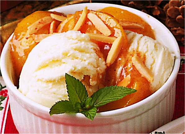 Almond Peach Sundae