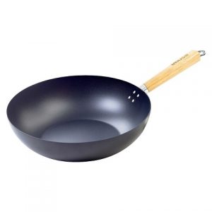 Professional Series 14-Inch Carbon Steel Flat Bottom Wok with Phenolic  Handles