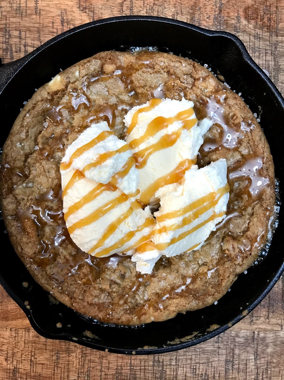 Salted Caramel Skillet Cookie Recipe