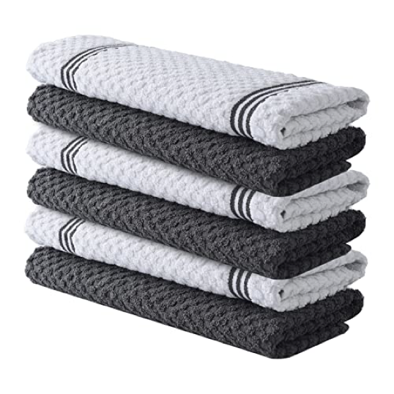 DecorRack 10 Pack Kitchen Dish Towels, 100% Cotton, 12 x 12 Inch