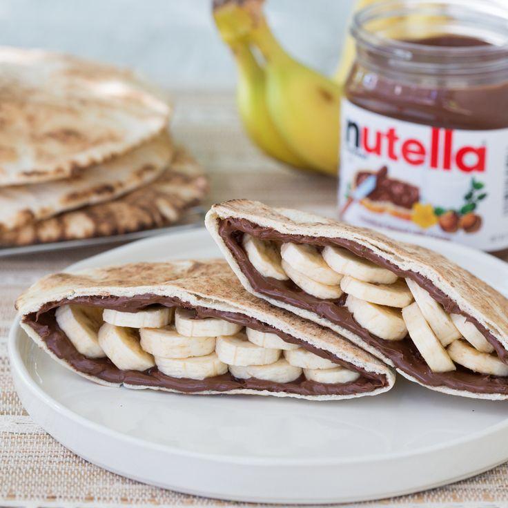 Take your pita sandwich from savory with hummus to sweet with Nutella and bananas.