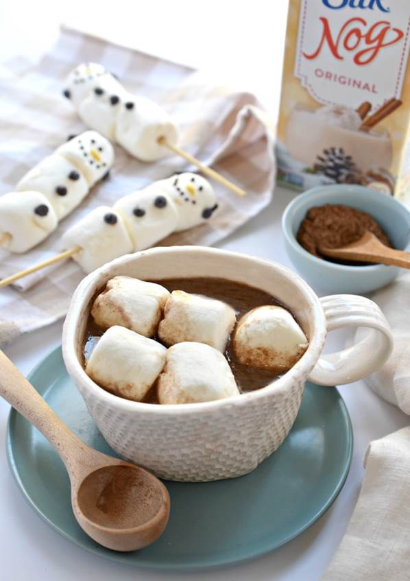 Eggnog Mexican Hot Chocolate made with Silk Nog