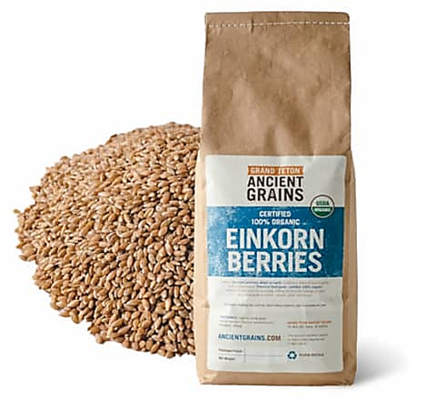 Organic Einkorn Berries in Paper Bags