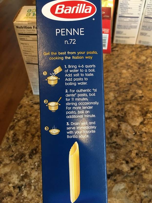 When making pasta, I literally need to know one number: how long it's  suggested to boil it. Maybe make that big on the box? #ux #cooking