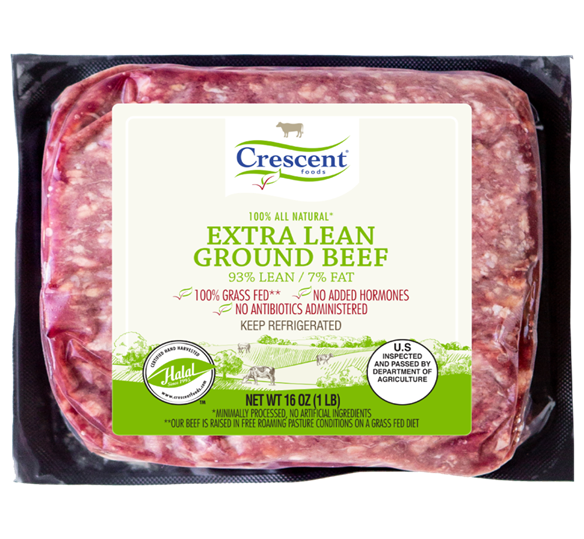 Crescent Foods Grass Fed Extra Lean 93/7 Ground Beef, 16 oz - Baker's